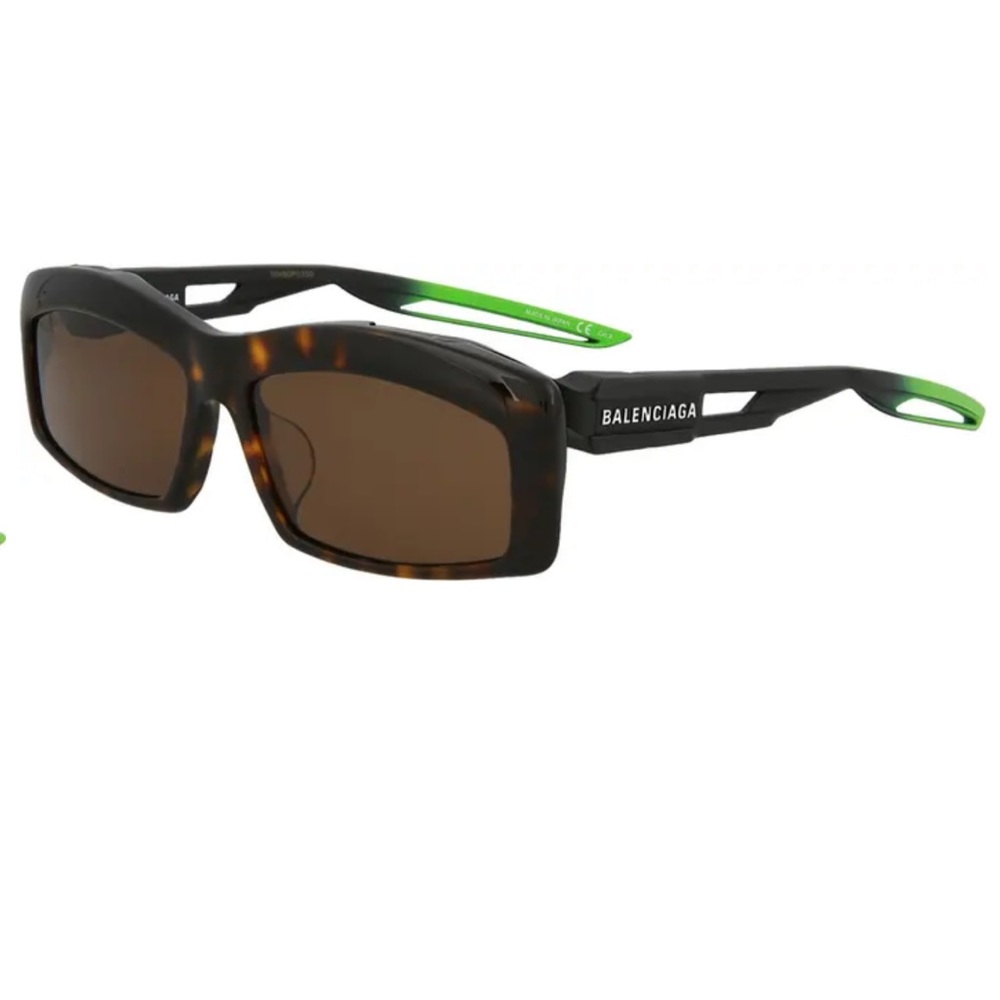Balenciaga Racer Green and Black Sunglasses